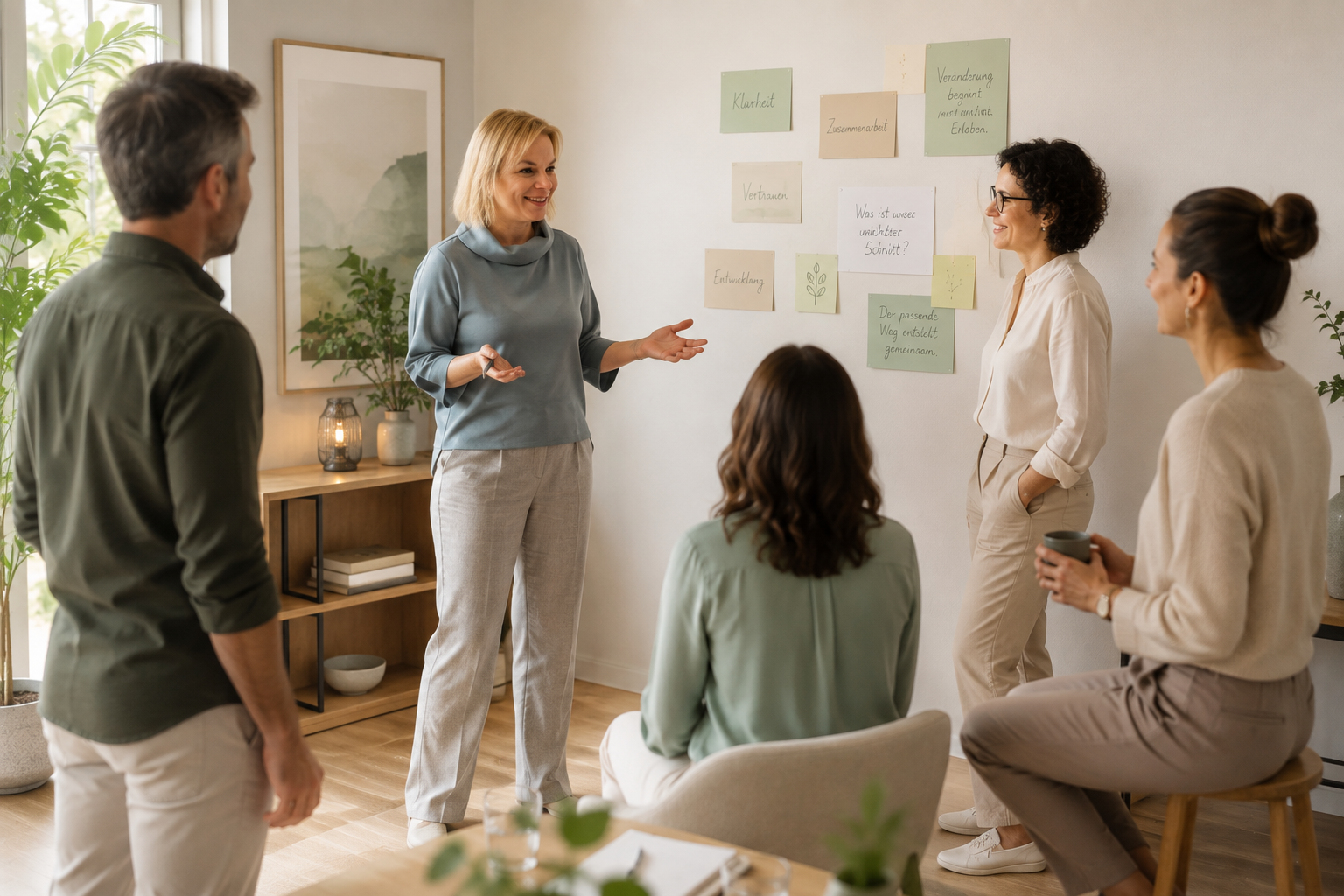 Dr. Steffi Seifert leitet einen Workshop für ein Team im Unternehmen