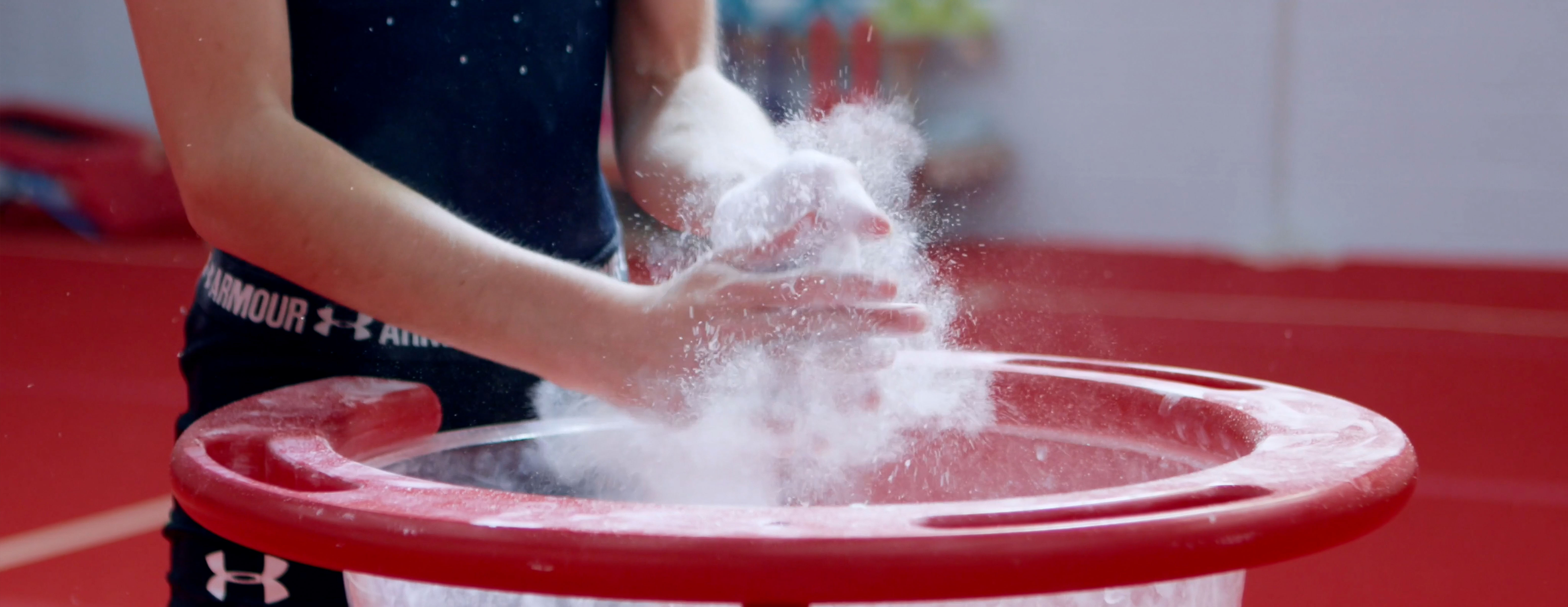 Gymnast shown working as part of McGill Productions' promo video for Lancaster City Gymnastics Club