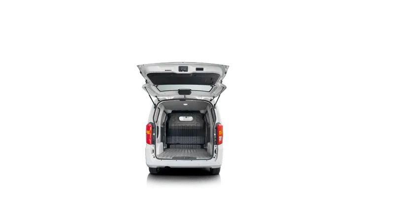 BYD ETP 3, Heckansicht, offene Heckklappe