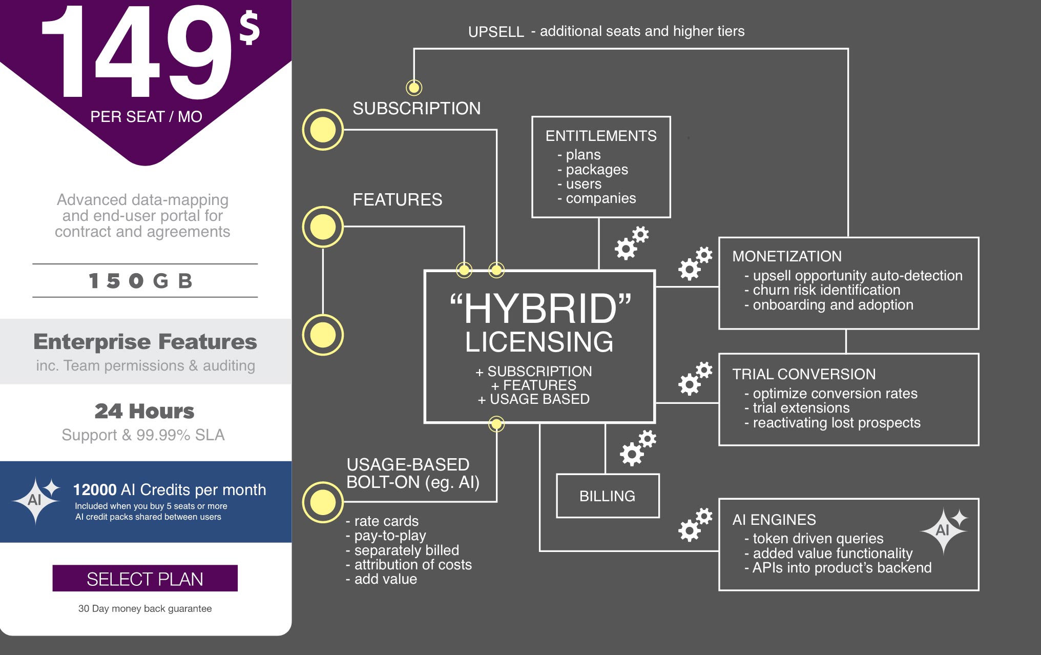 Technology infrastructure required for hybrid licensing