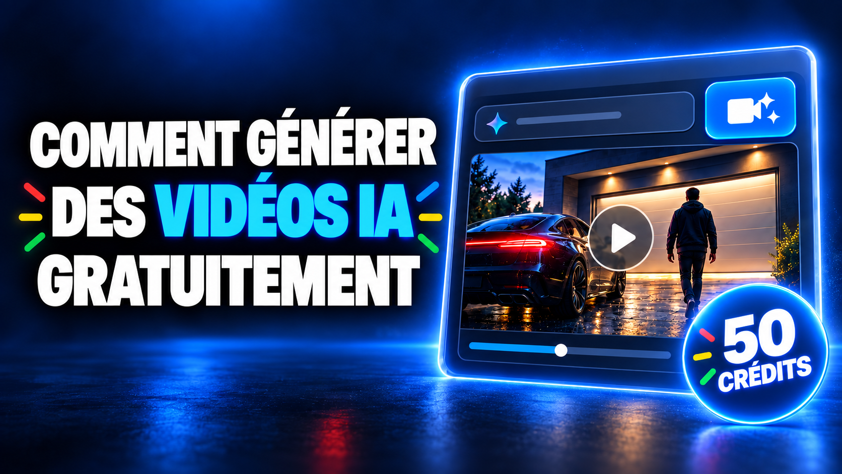 Interface de Google Flow avec un projet de génération vidéo au format vertical et le solde de crédits affiché