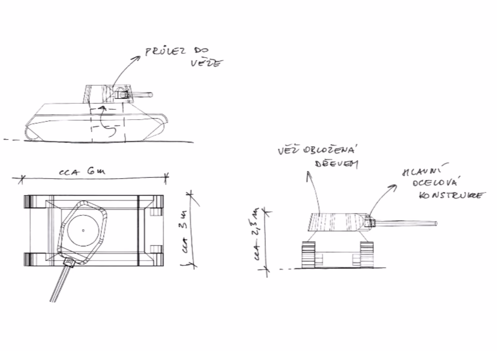 Play sculpture of the tank T34