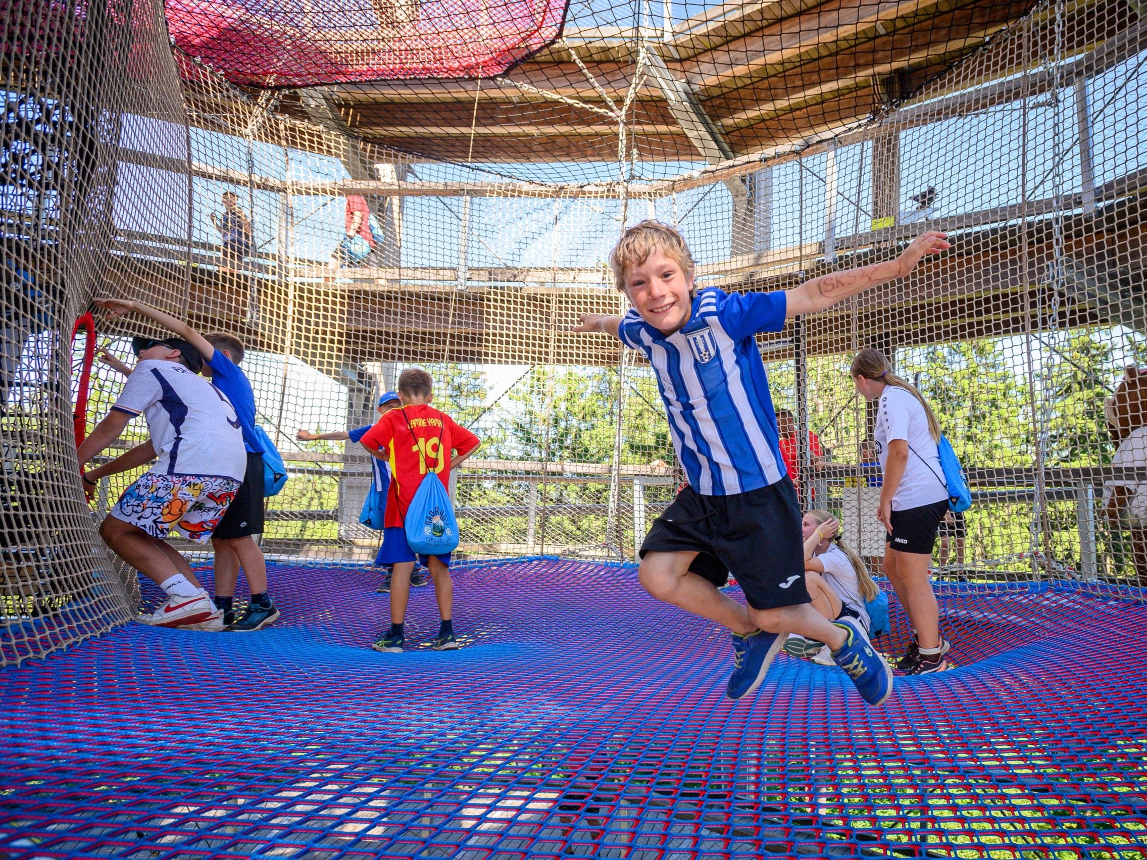 net playground inside treetop tower