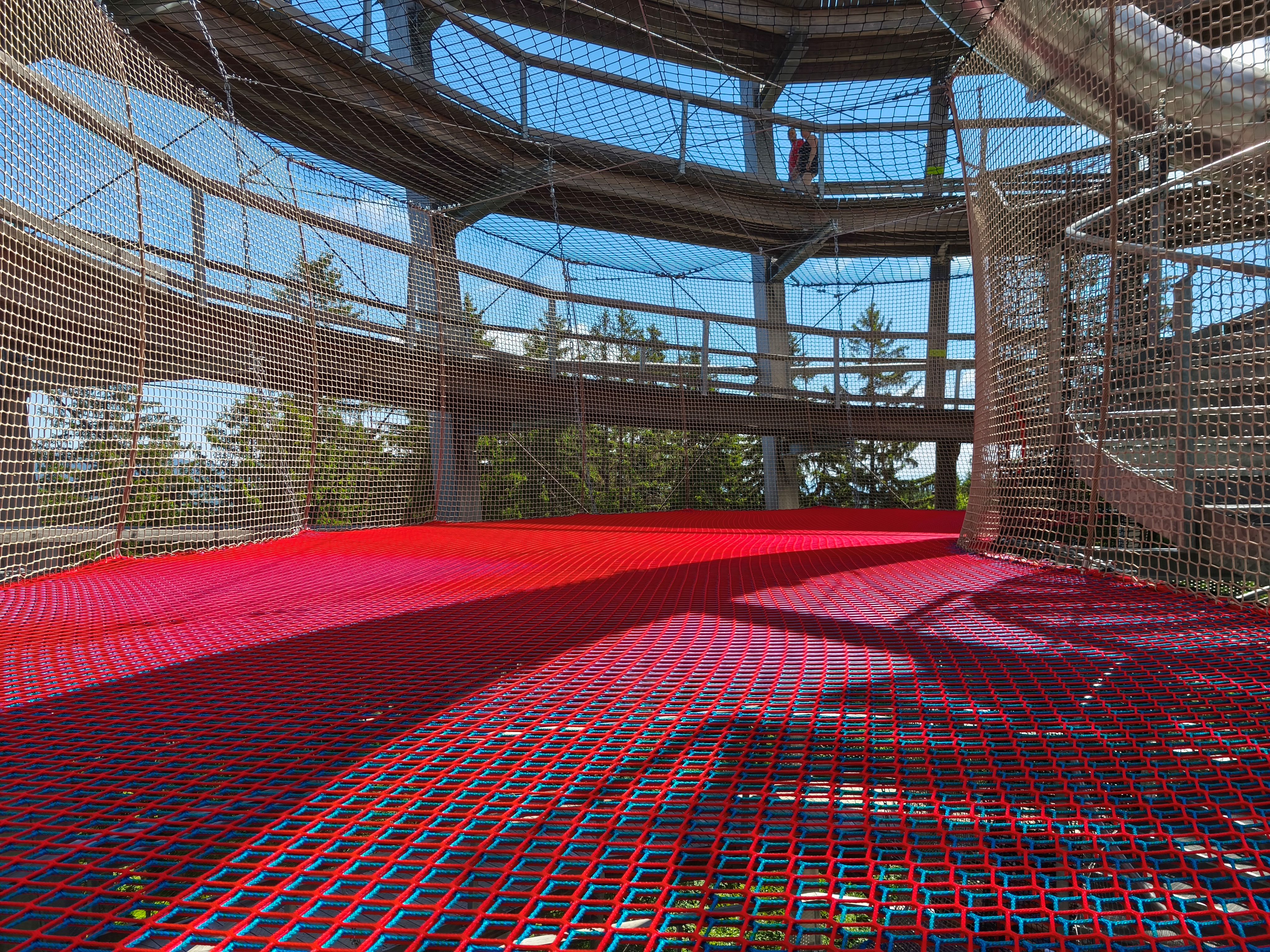 net playground inside treetop tower