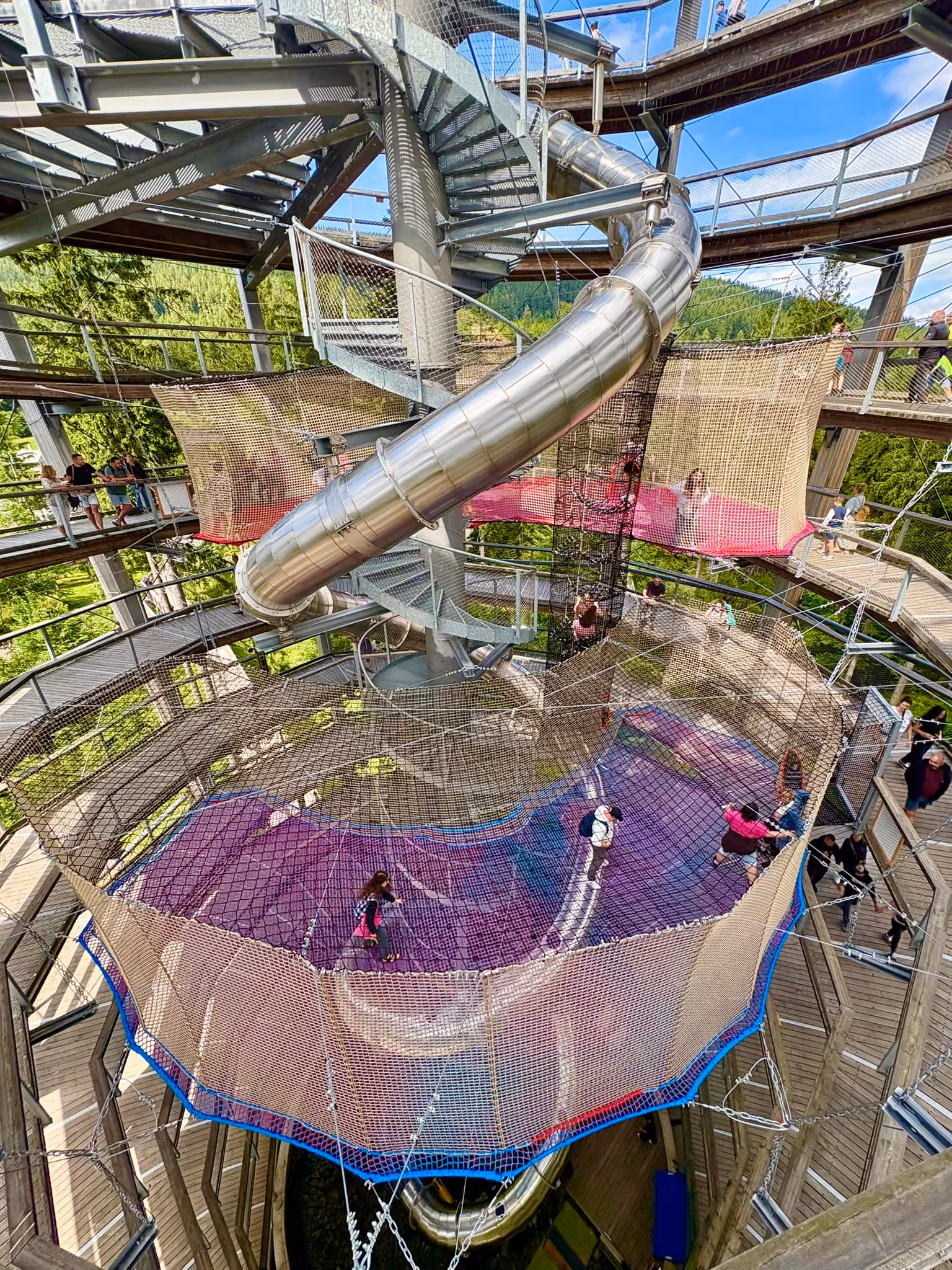 net playground inside treetop tower