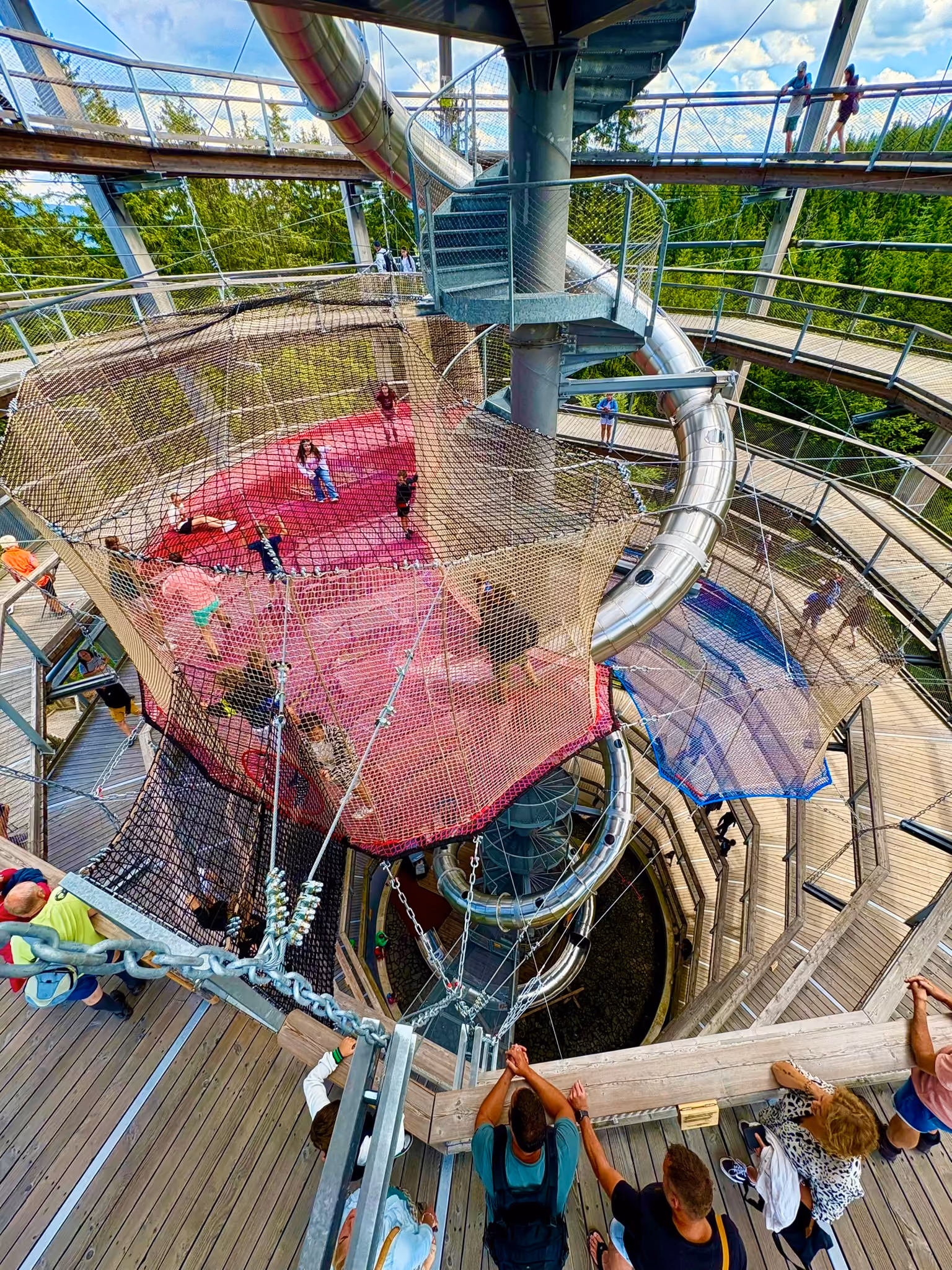 net playground inside treetop tower
