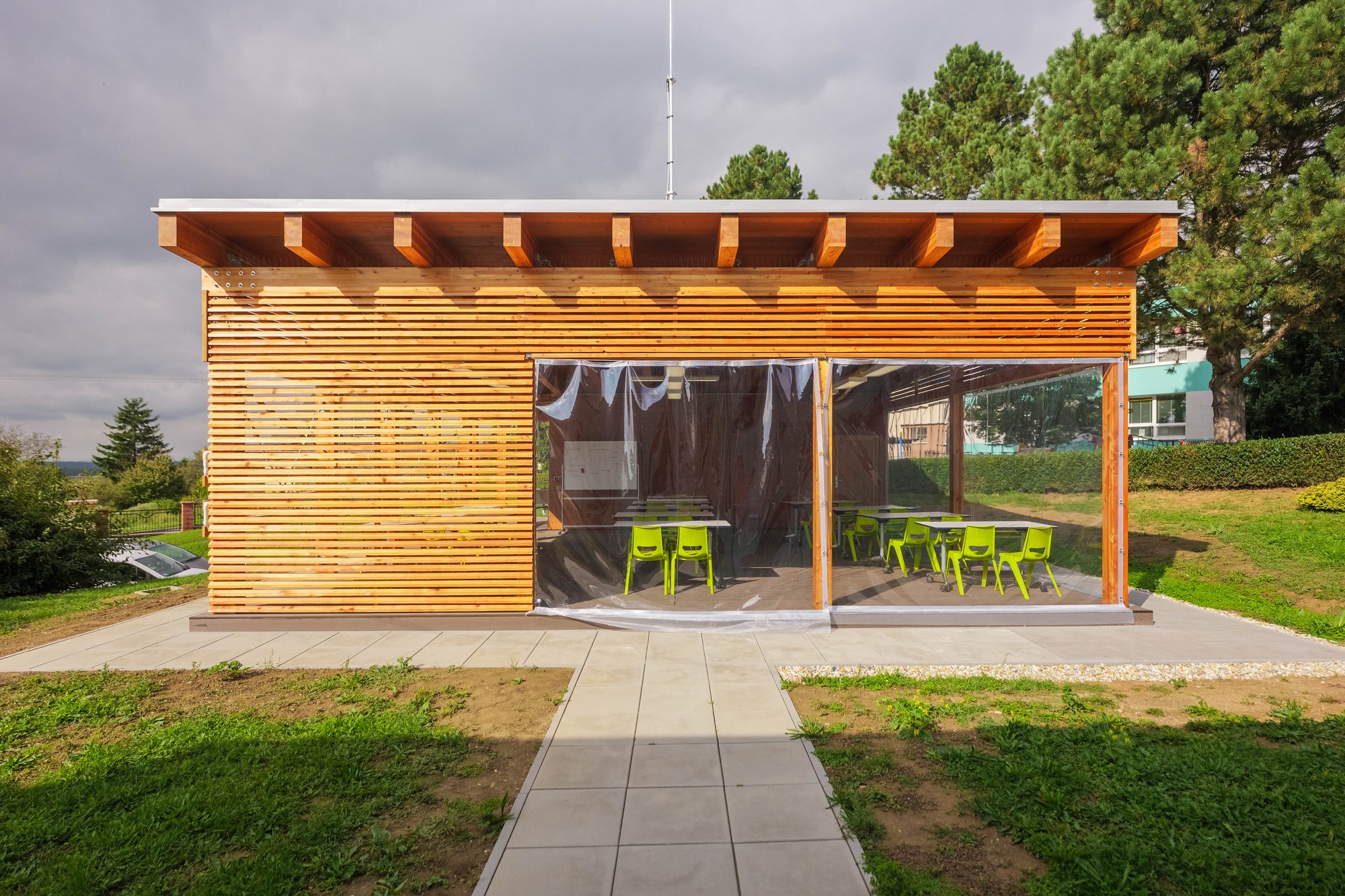 outdoor classroom with hydroponics