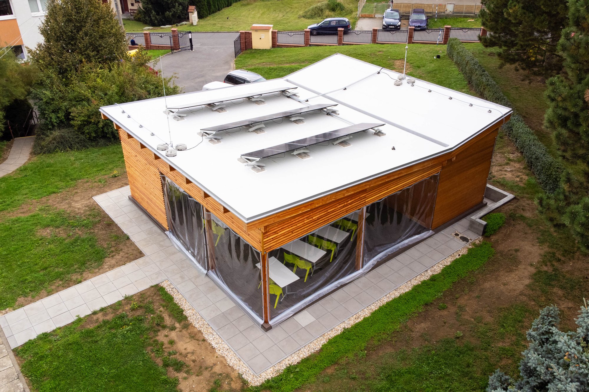 outdoor classroom with hydroponics