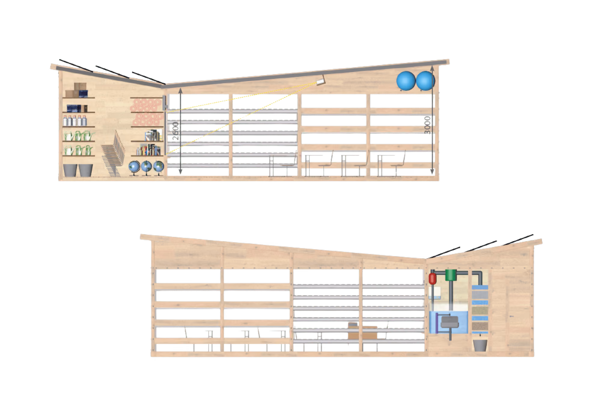 outdoor classroom with hydroponics