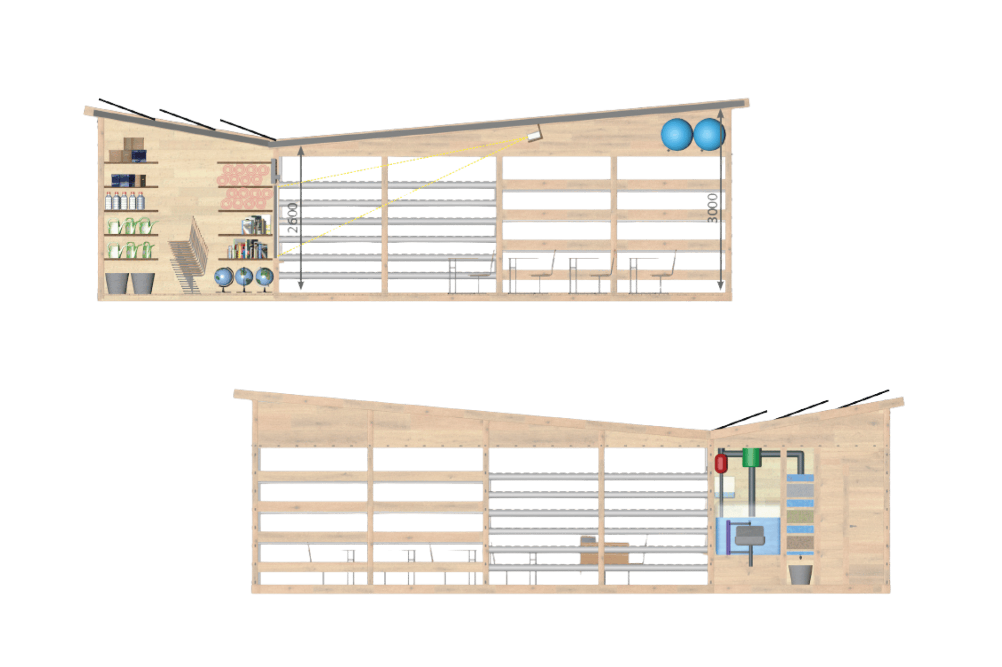 outdoor classroom with hydroponics