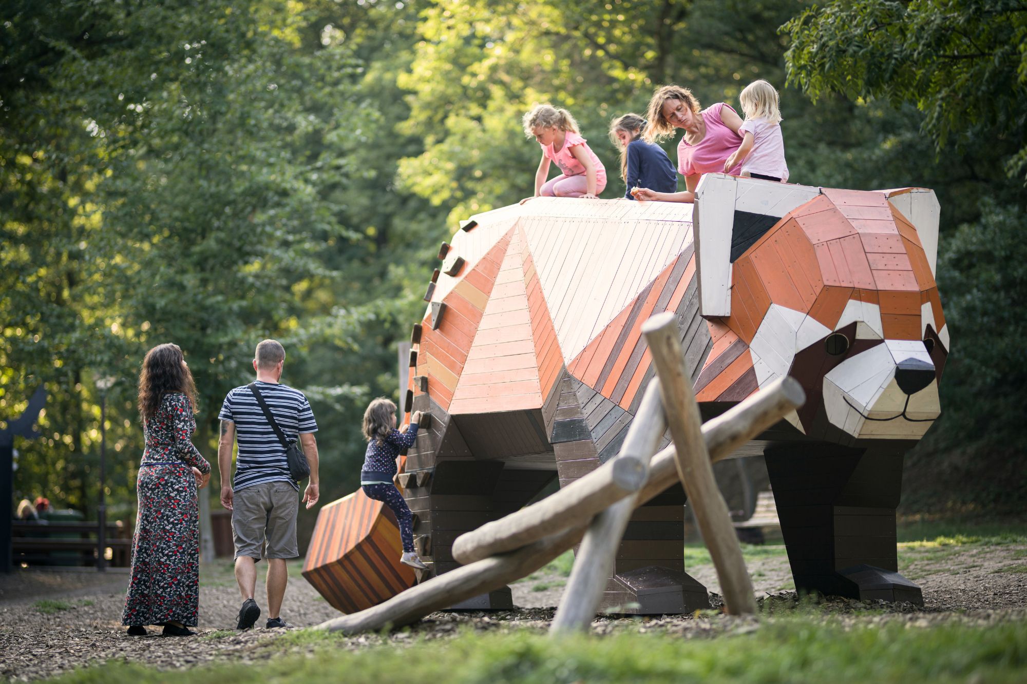 Red panda play sculpture