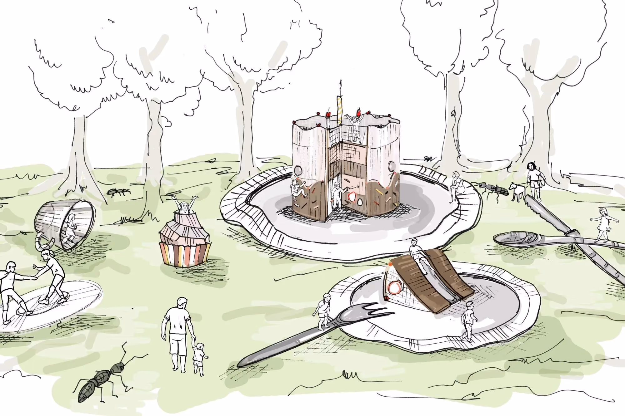 Cake play sculpture concept