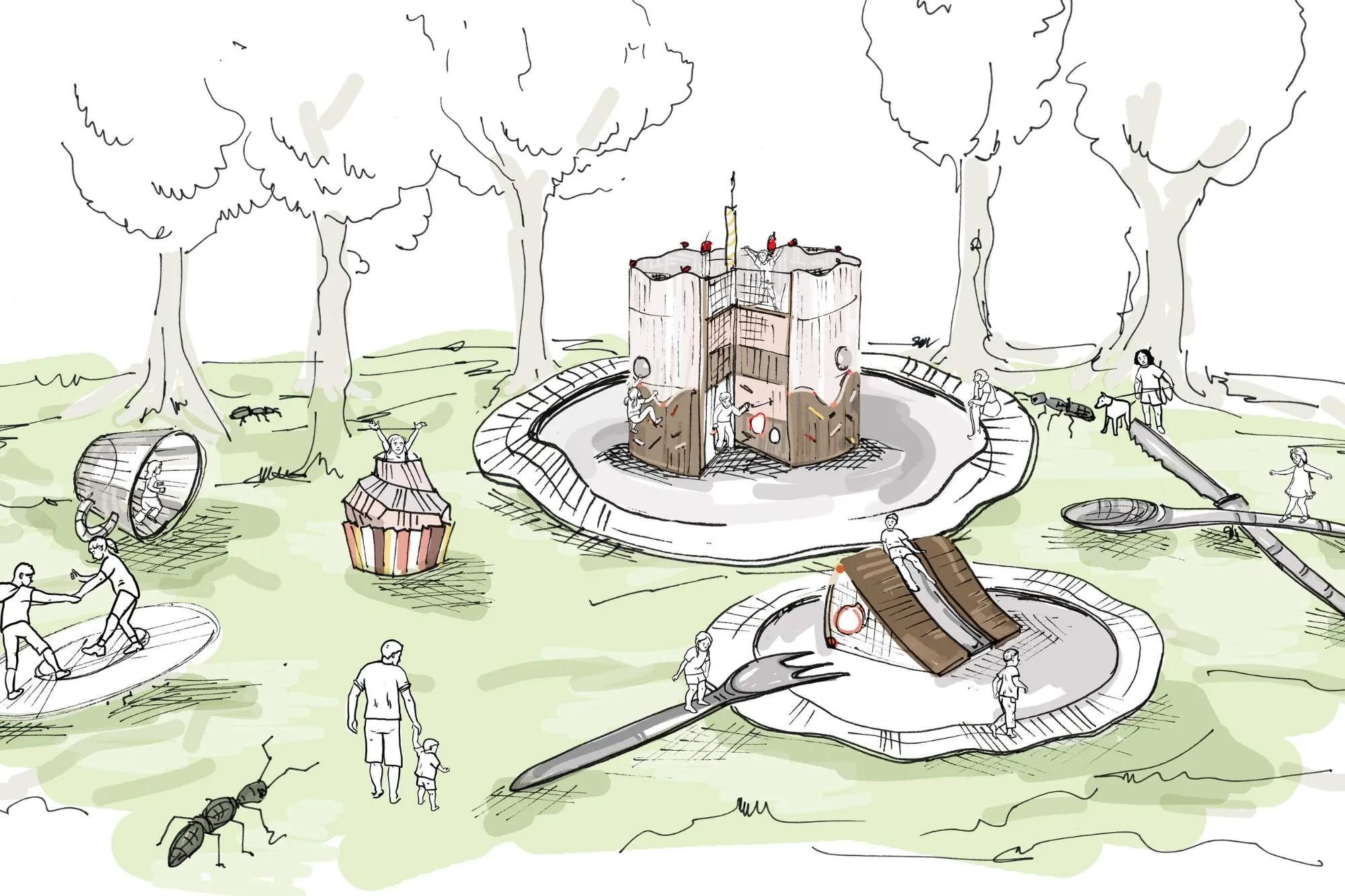 Cake play sculpture concept