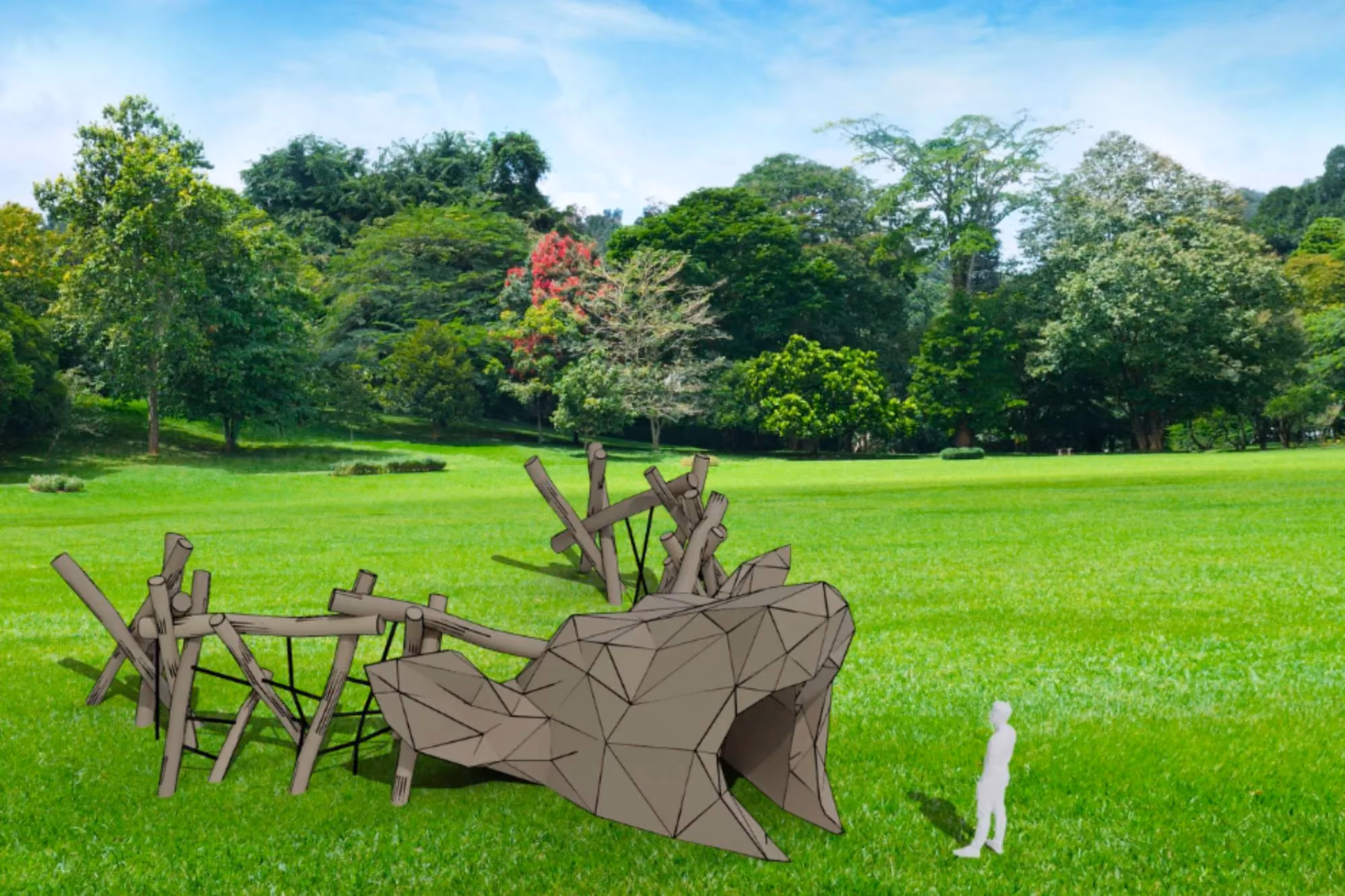 Stag play sculpture concept