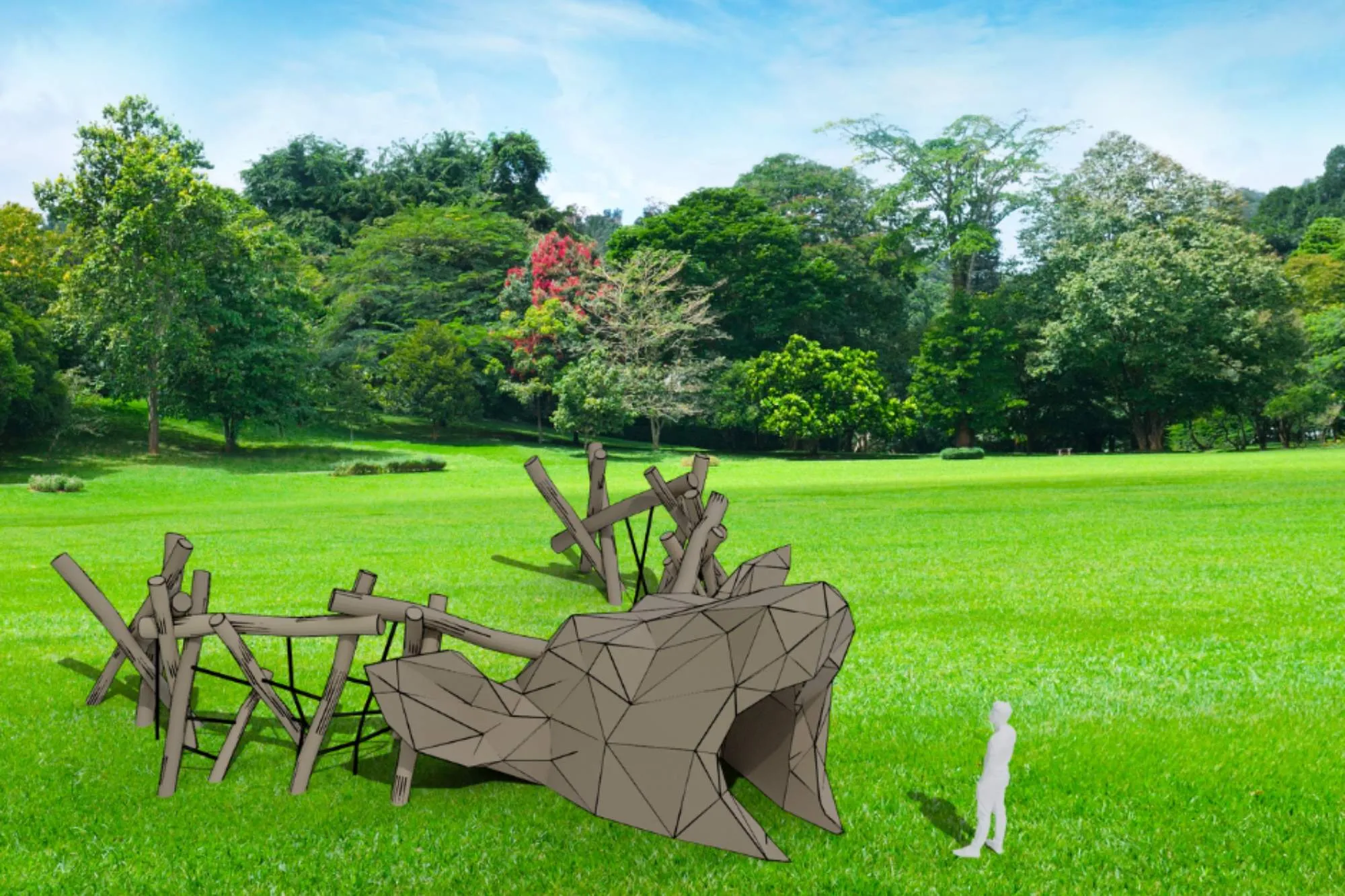 Stag play sculpture concept