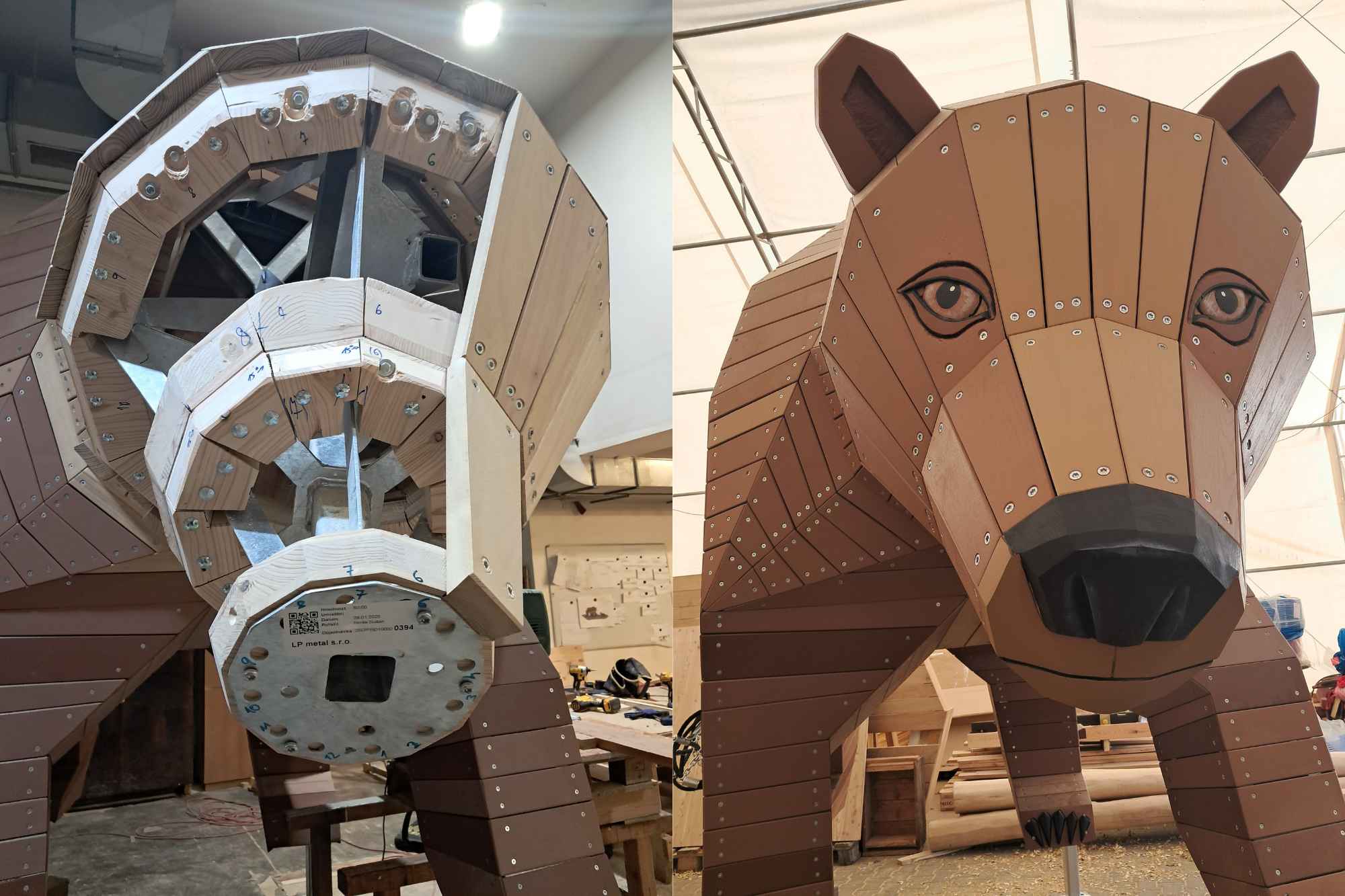 Bear play sculpture construction