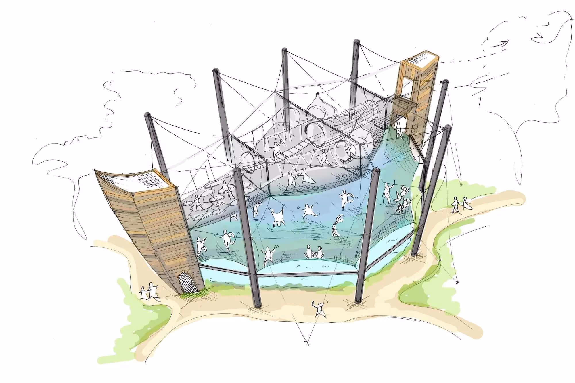 two-storey net attraction in Austria