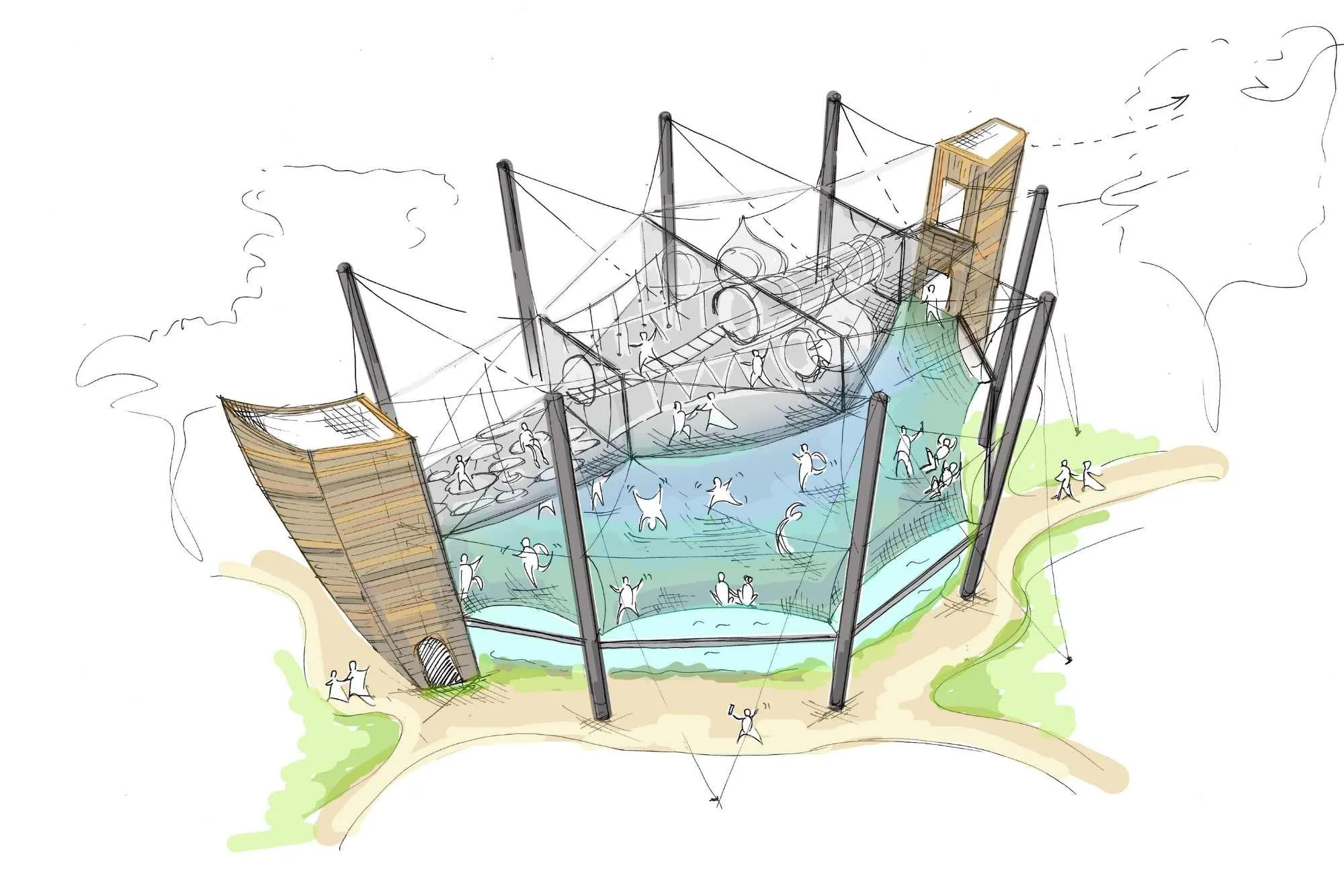 two-storey net attraction in Austria