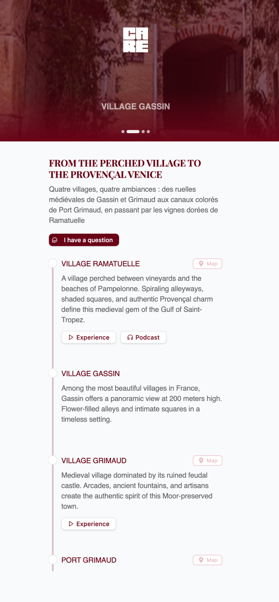 Écran Travmatter Guest Care : l'hôtel en guide privé