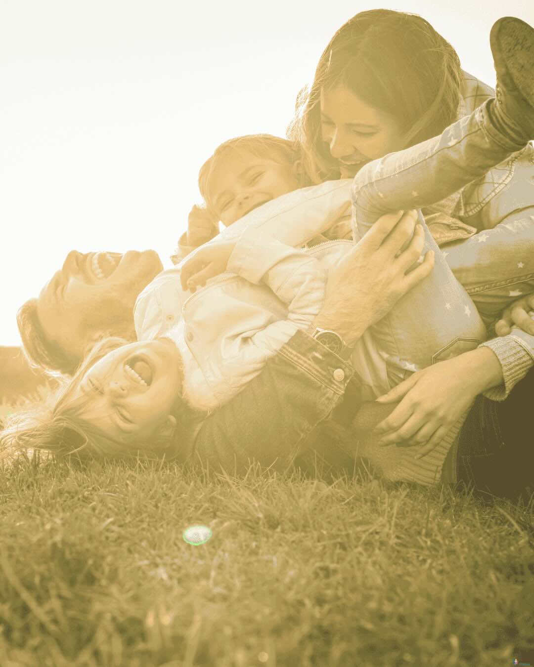 Family enjoying time together, being present