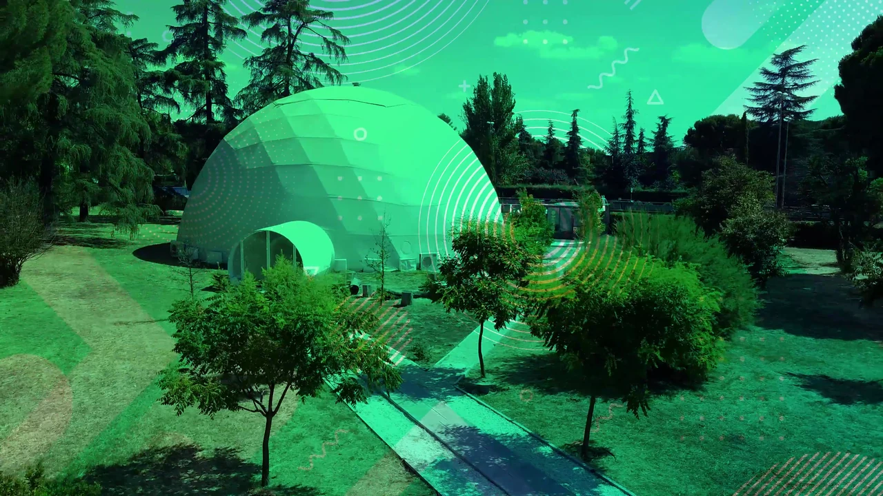 Geodesic dome structure set up for a corporate event activation
