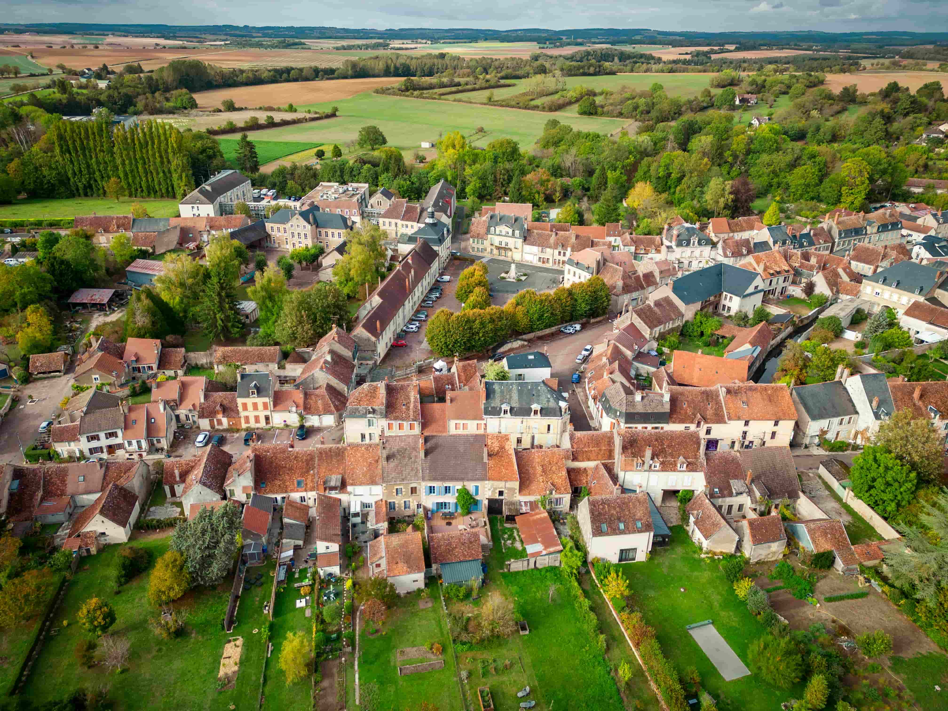 Vue aérienne du village