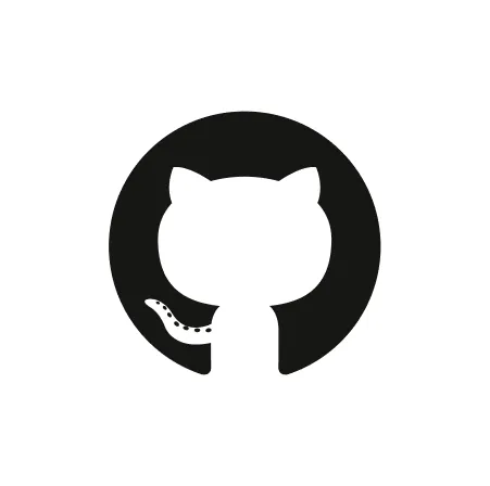 GitHub logo featuring an abstract cat silhouette inside a black circle.