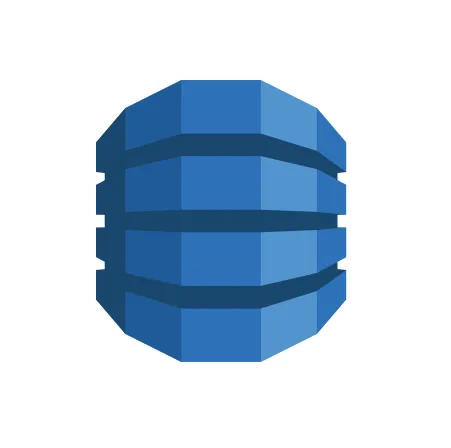 Blue hexagonal stacked blocks forming the Amazon DynamoDB logo.