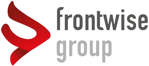 Frontwise Group logo with a stylized red symbol to the left of the company name in gray text.