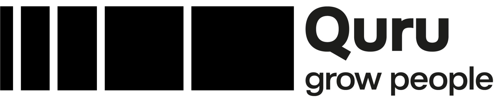 Quru company logo with the tagline 'grow people' in black text on a white background.
