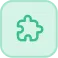 Green puzzle piece icon inside a rounded square button.