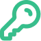 Green key icon symbolizing security or access.