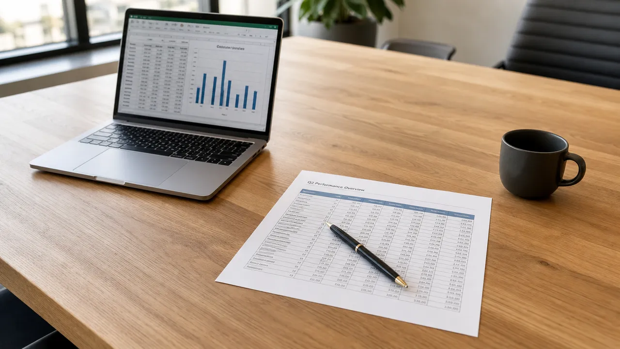 Recruiter reviewing hard skills test scores against a norm table