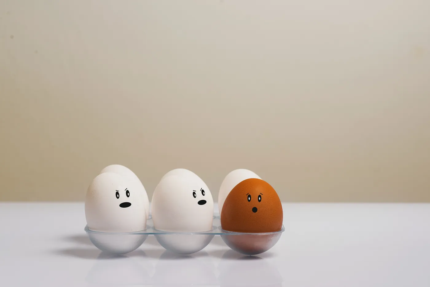 Discriminatie voorbeeld eieren.