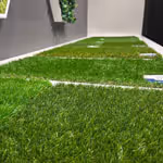 Showroom with types of artificial grass