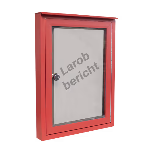 Tableau d'affichage Larob avec cadre rouge.