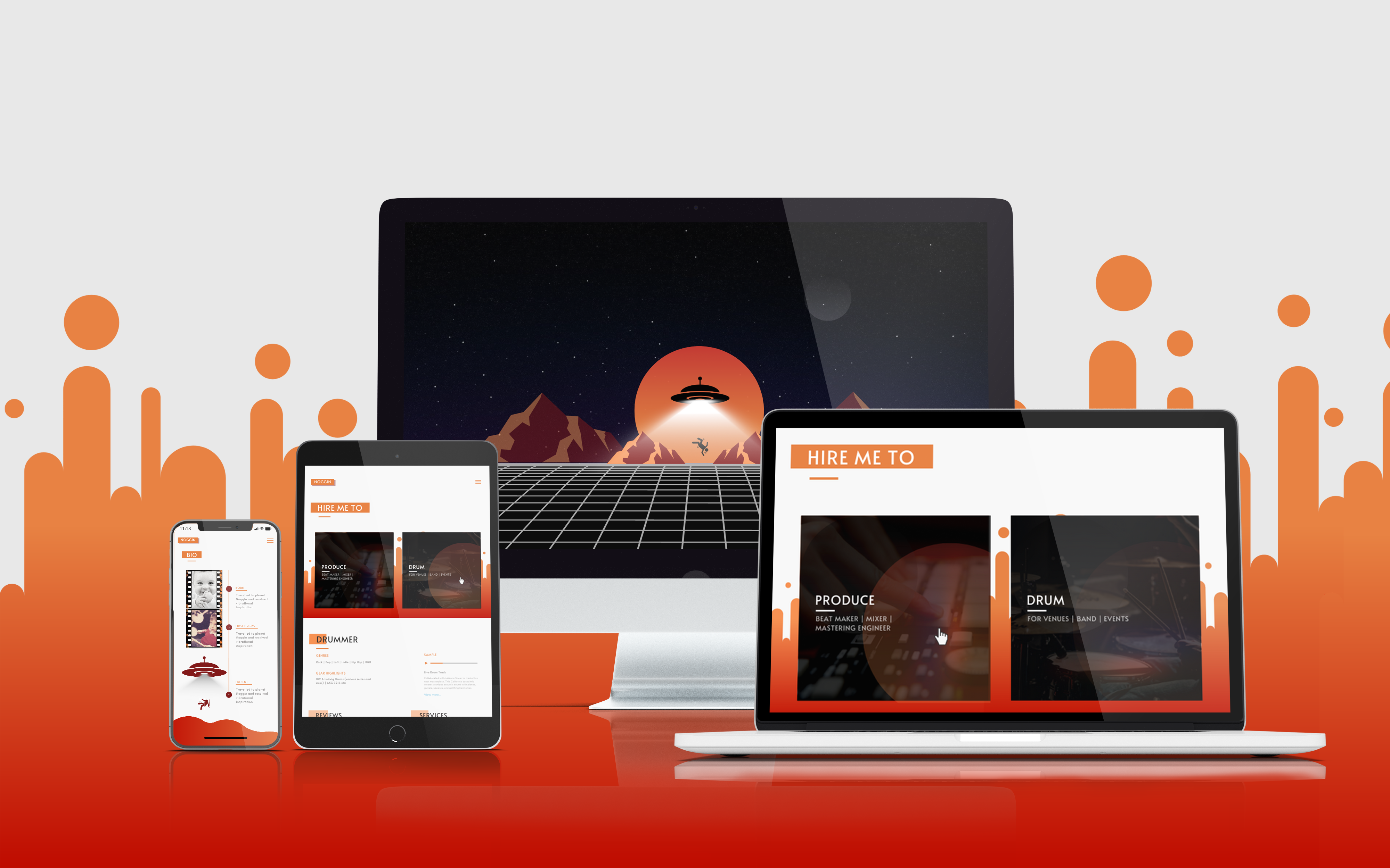 UI / UX design of Noggin on different devices