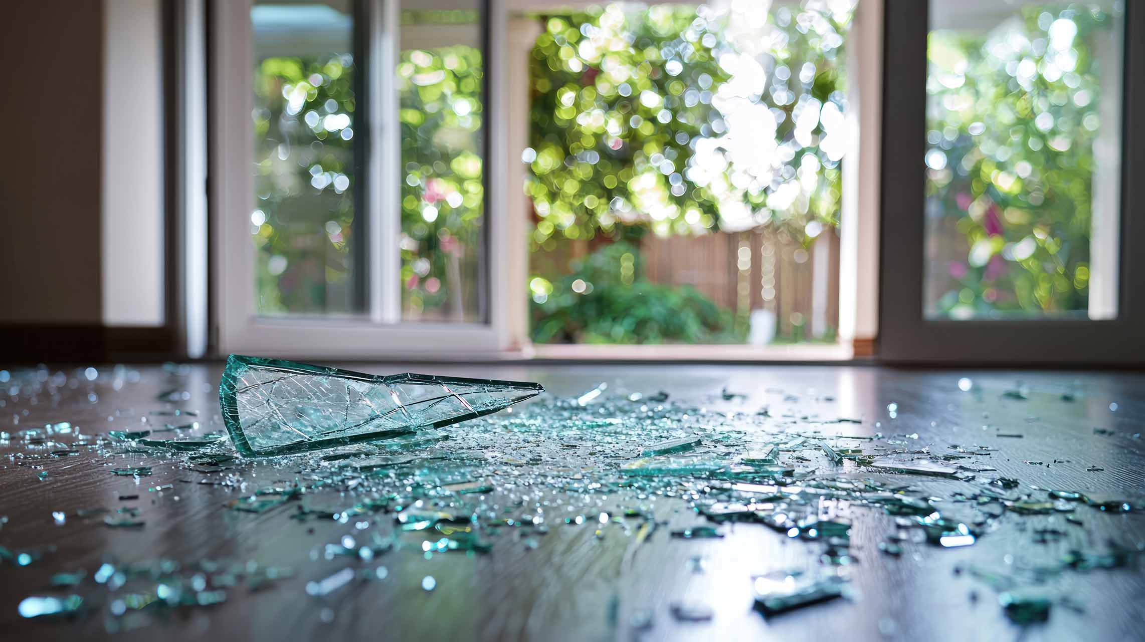 Broken home window