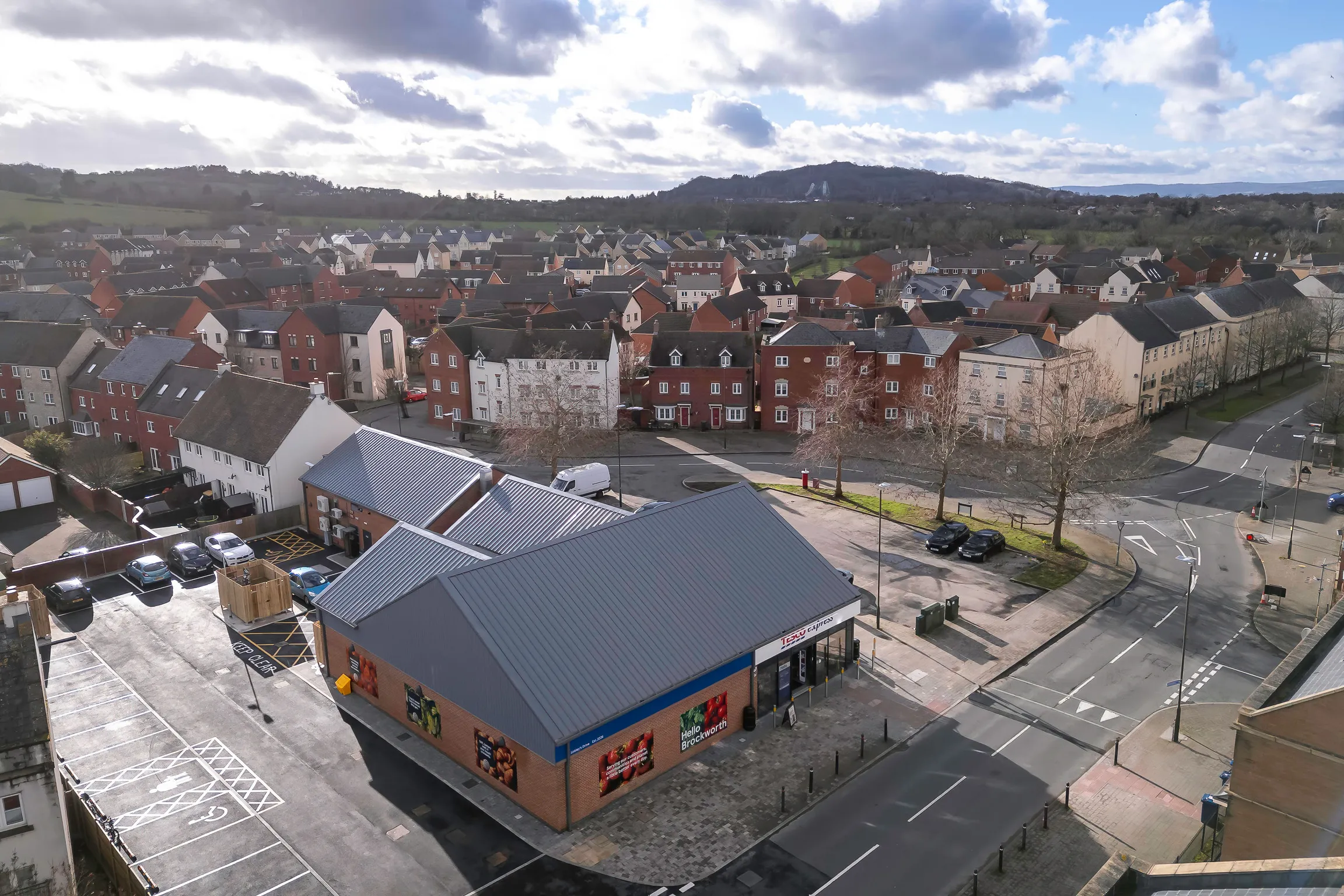 Exterior of the Tesco and KFC retail units, GL3 4FL