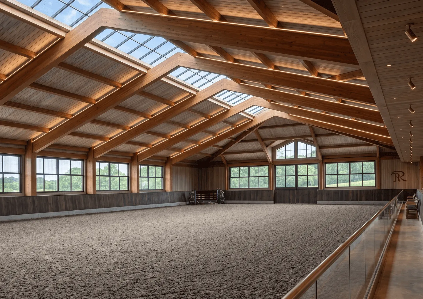 Aerial view of a steel-framed agricultural building by MSB Group UK, built for farm and equestrian use