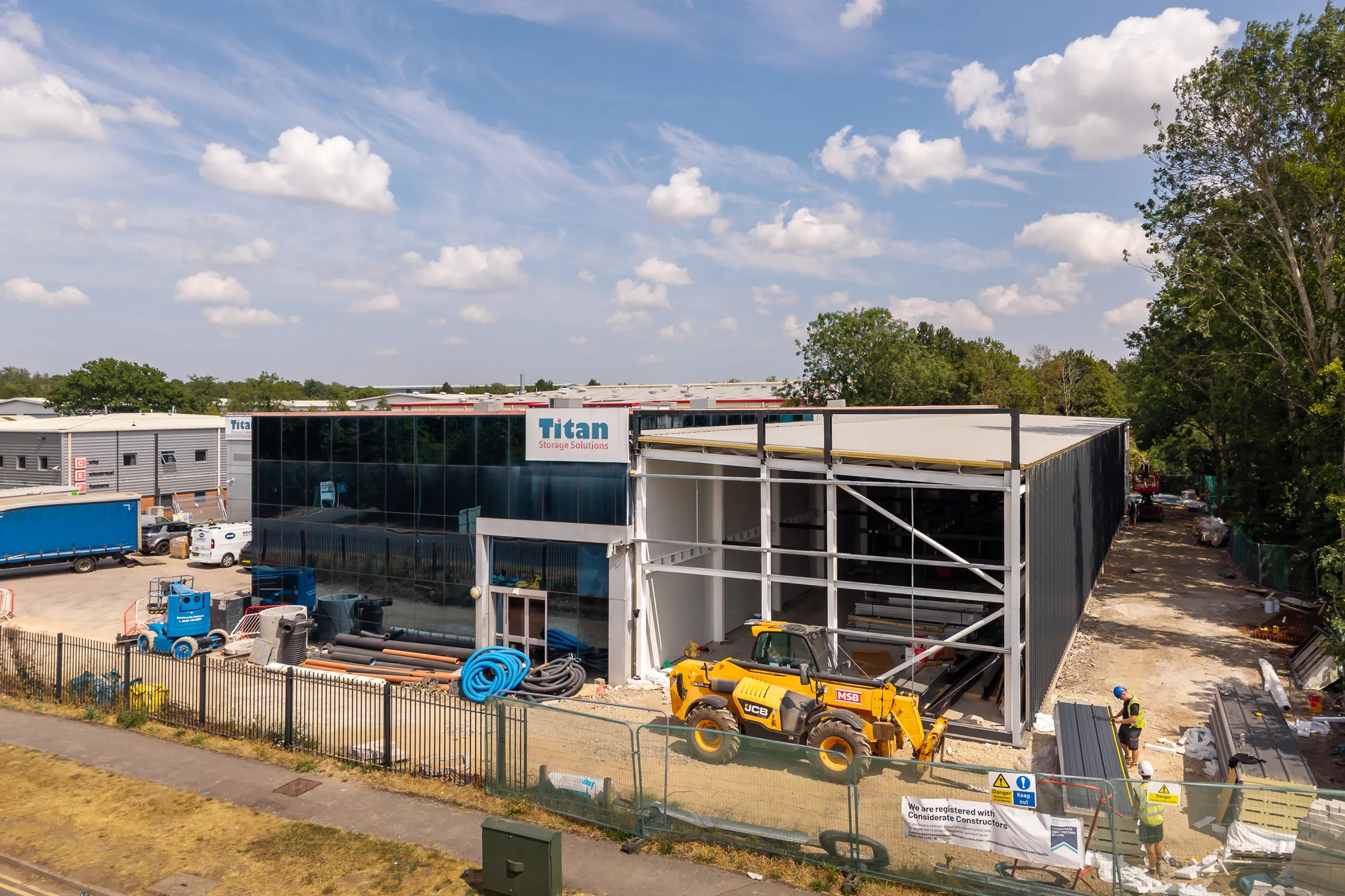Purpose-built self storage facility with steel frame structure designed around unit layout and circulation, MSB Group UK