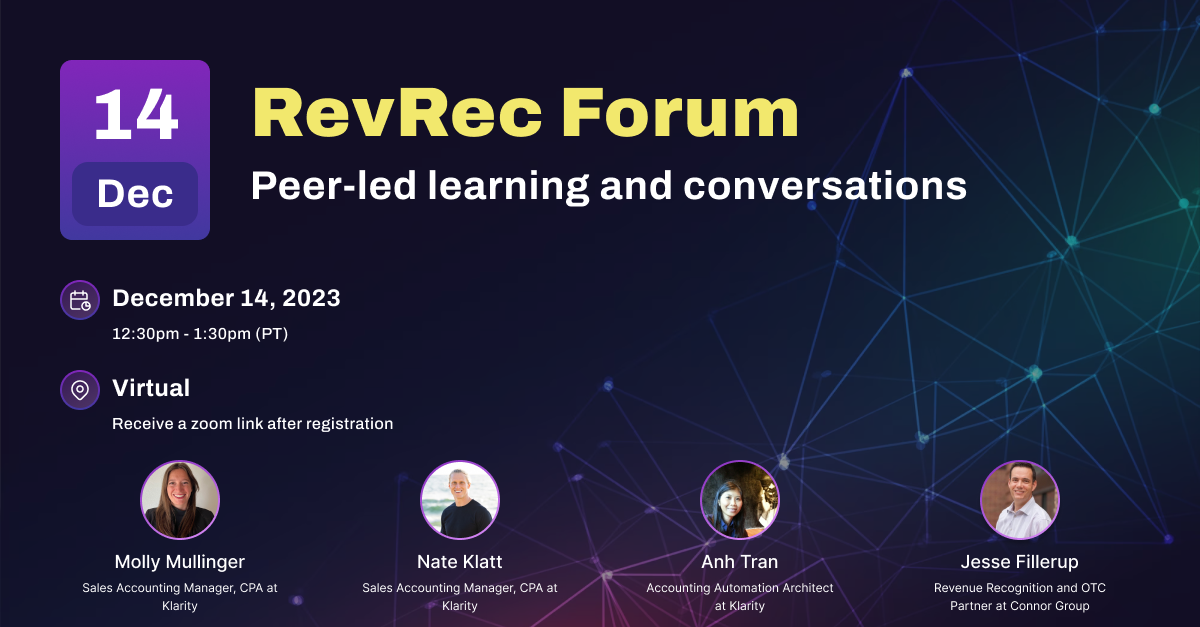 RevRec Forum - December 2023