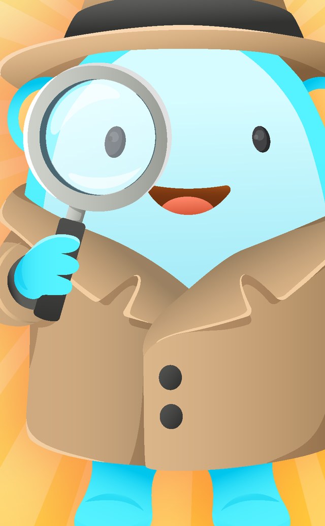 Snappy the mascot dressed as a detective