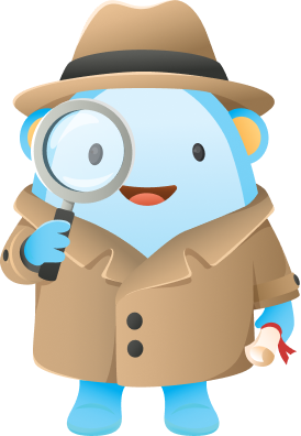 Snappy the mascot dressed as a detective