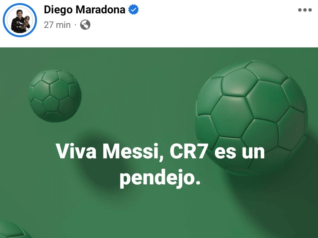 mensajes en facebook de diego maradona