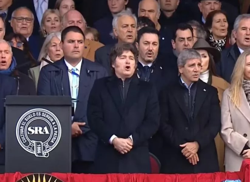 Javier Milei adelantando un discurso