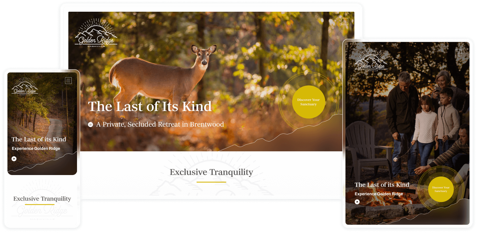 A responsive mockup of Golden Ridge.