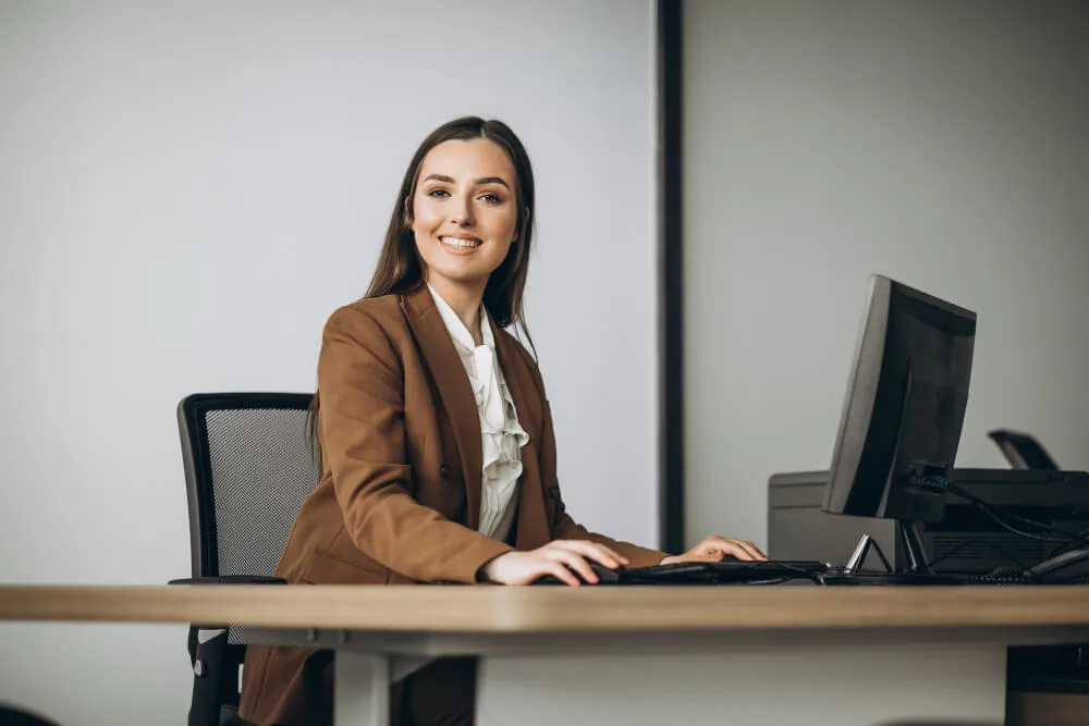 young-business woman working