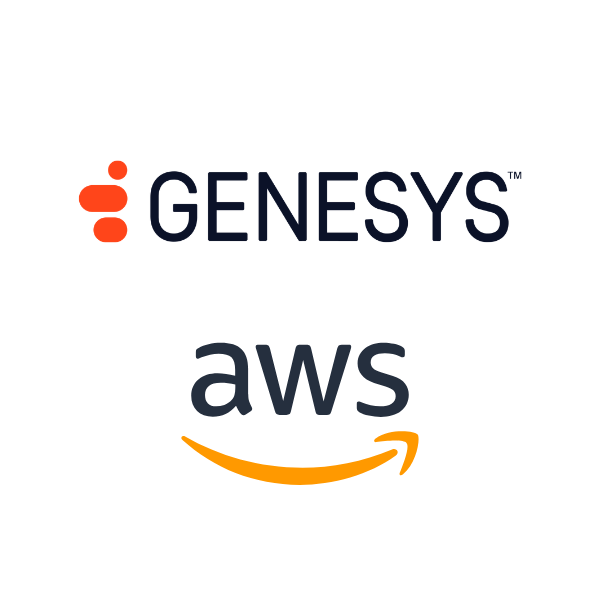 Logos of Genesys and AWS companies stacked vertically on a white background.