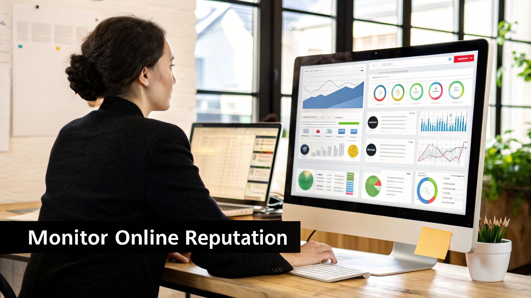 A graph showing business growth, tying into the concept of reputation impacting the bottom line.